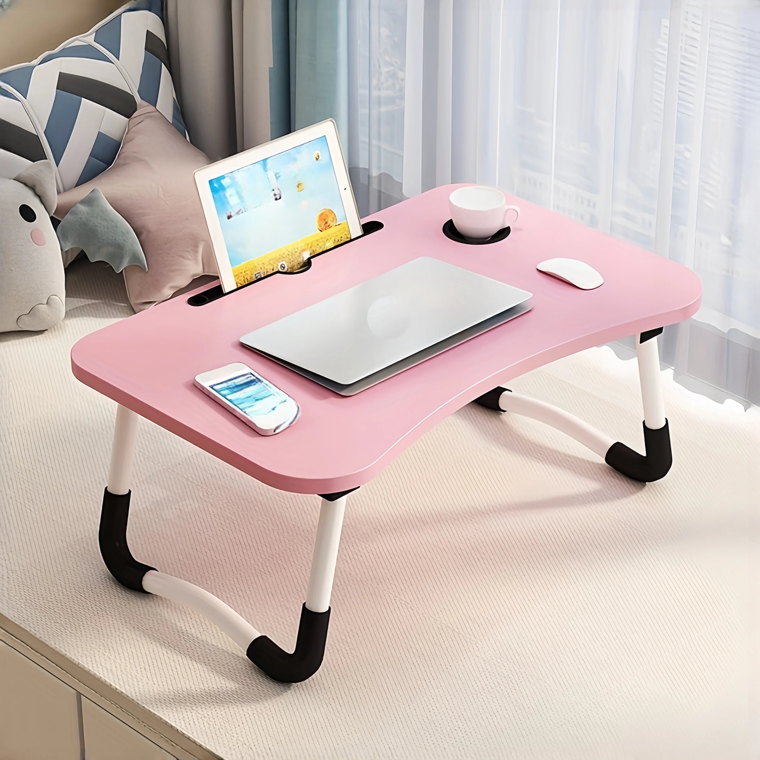 Bureau de lit rose-1