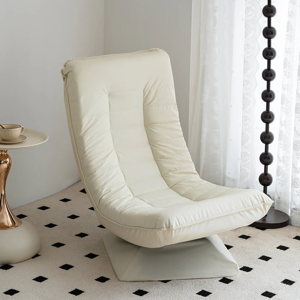 Chaise longue rotative blanc-1