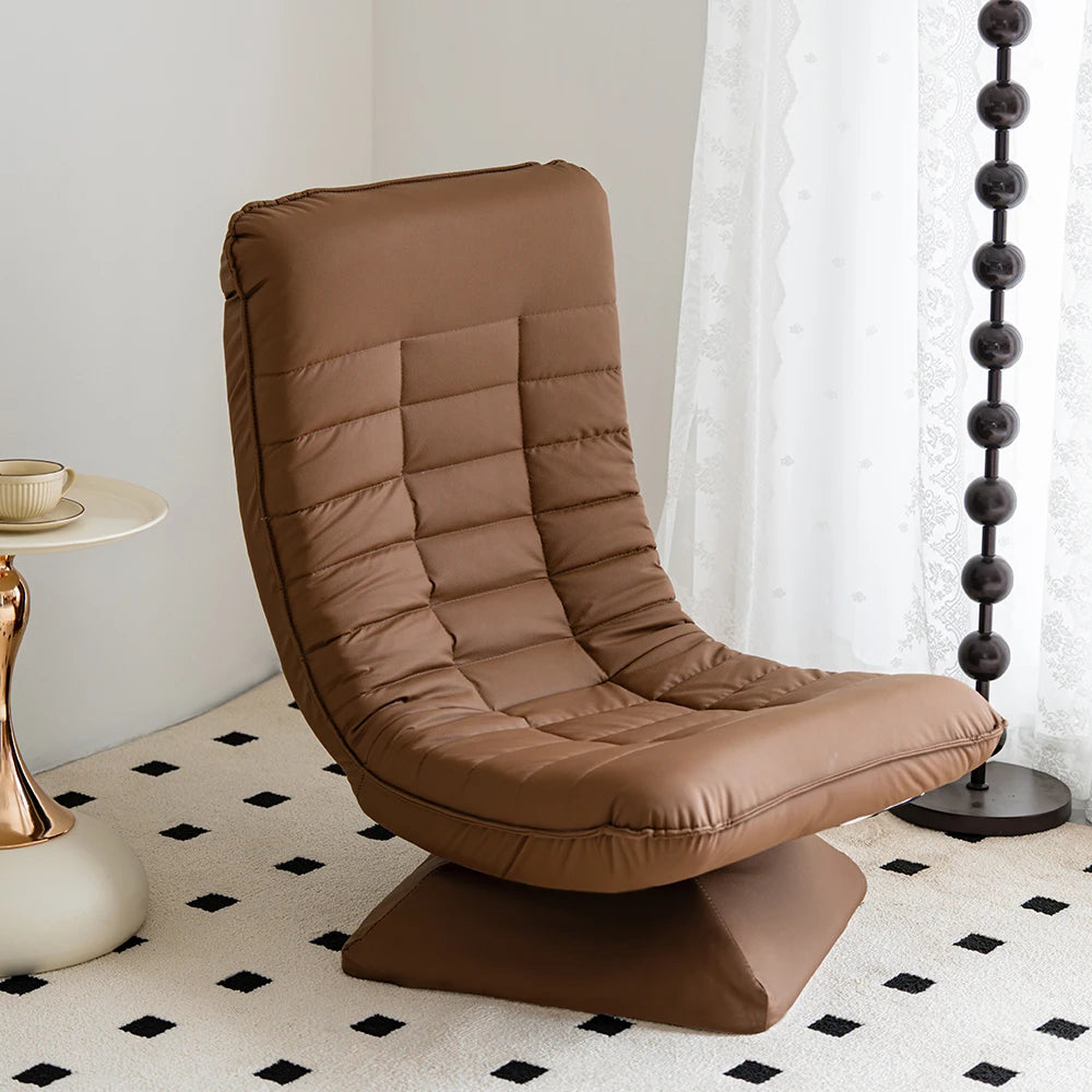 Chaise longue rotative marron-1