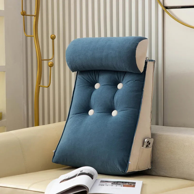 Coussin dorsal Velour Cristal bleu marine 1