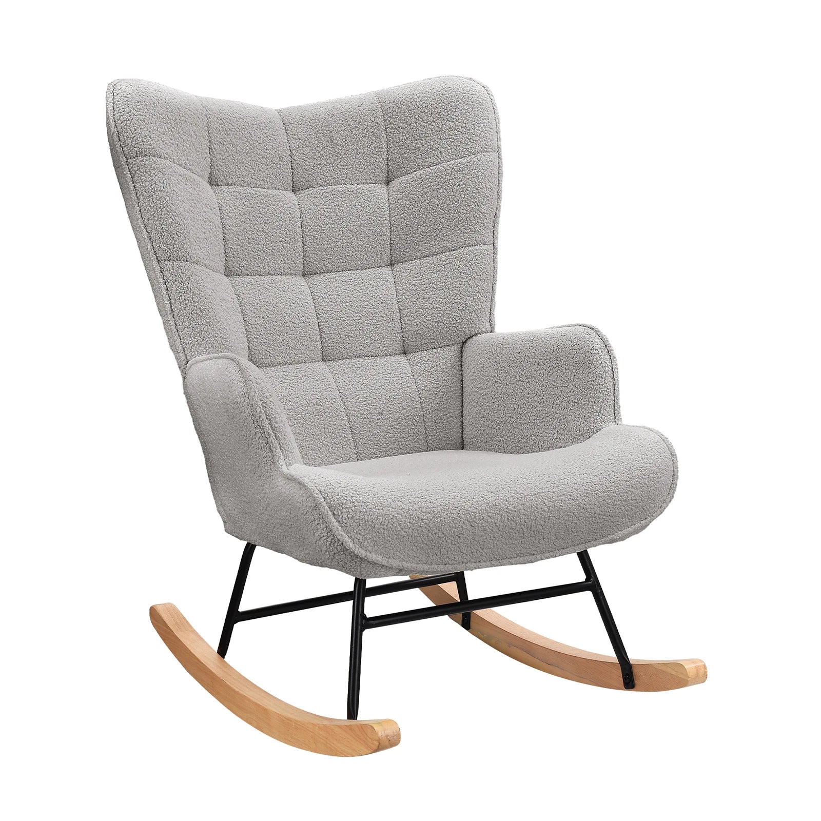 Fauteuil de lecture à bascule gris clair-1