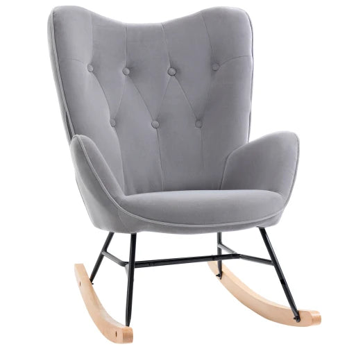 Fauteuil de lecture à bascule gris foncé-1