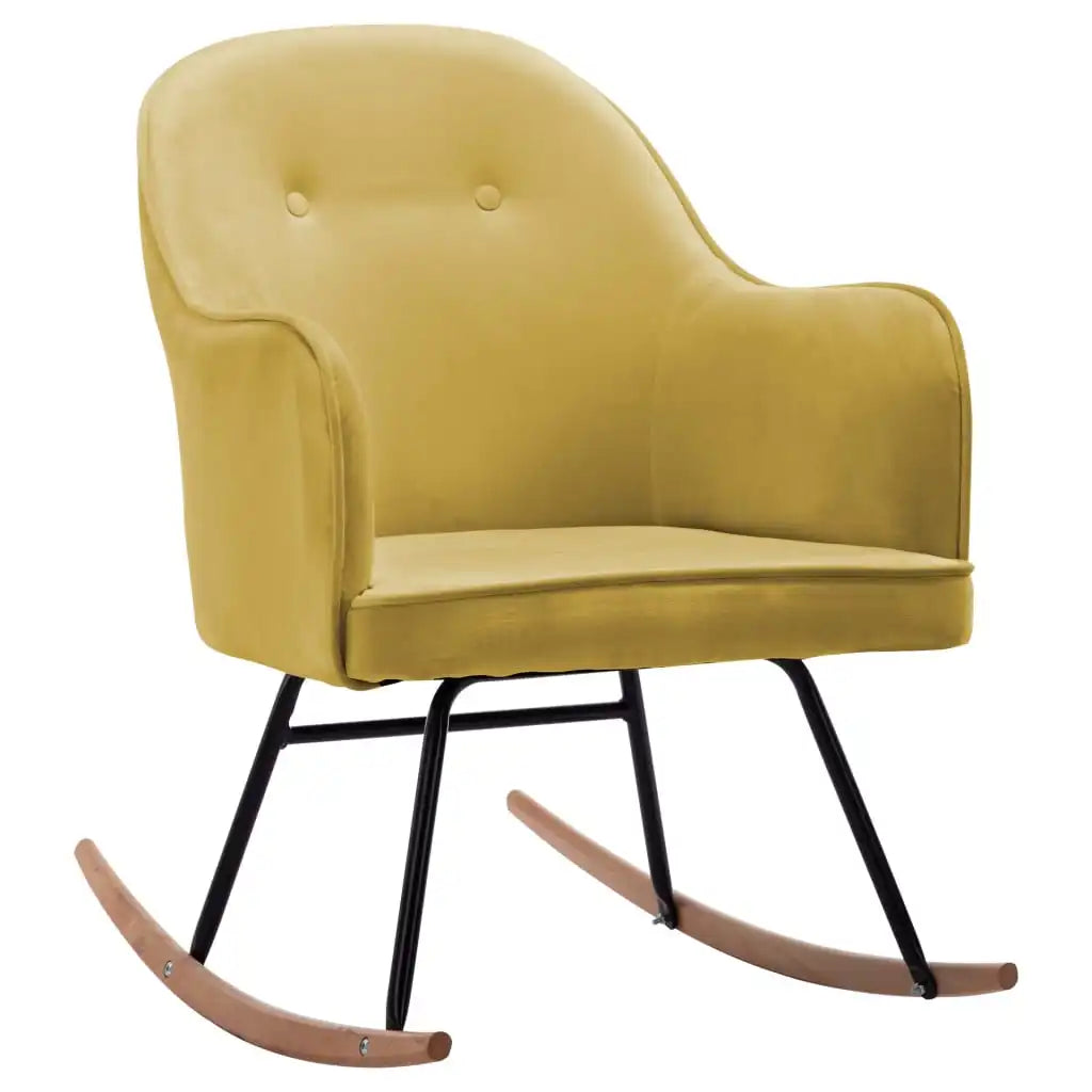 Fauteuil de lecture à bascule jaune-1