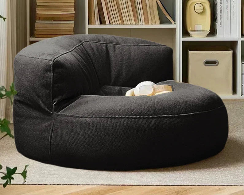 Fauteuil de lecture pouf gris anthracite-1