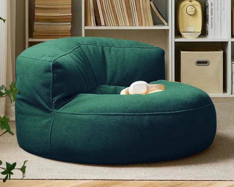 Fauteuil de lecture pouf vert-1