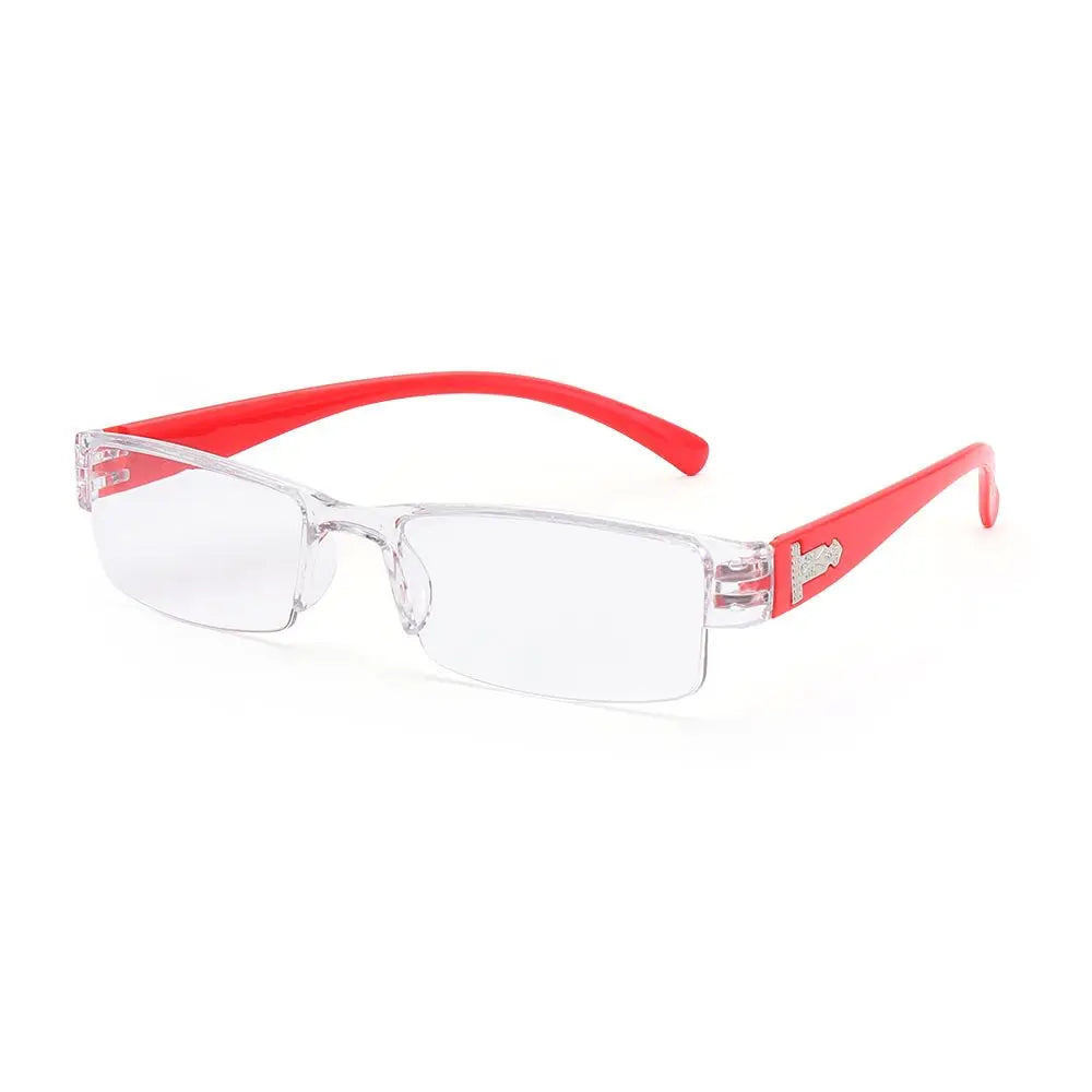 Lunettes de lecture rectangulaire monture transparente rouge-1