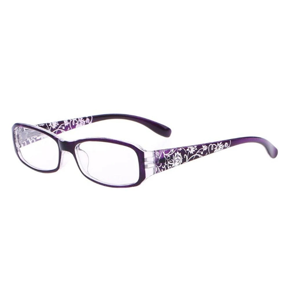 Lunettes grossissantes à petites fleurs violettes-1