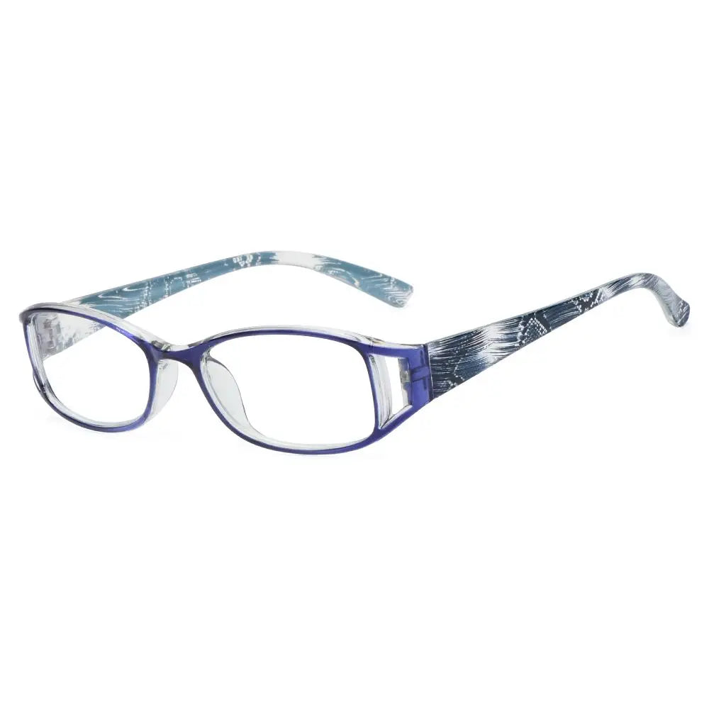Lunettes grossissantes avec motifs bleues-1