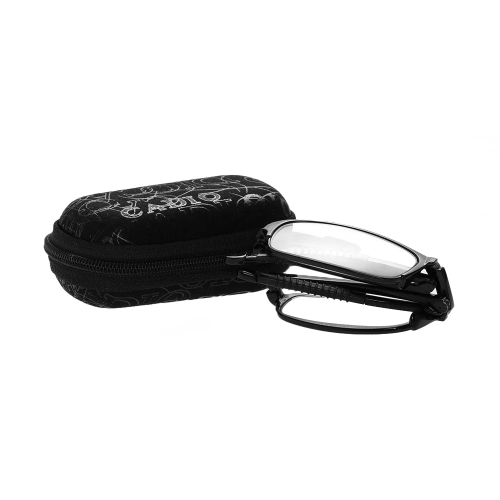 Lunettes grossissantes transportables étui avec motifs noires-1