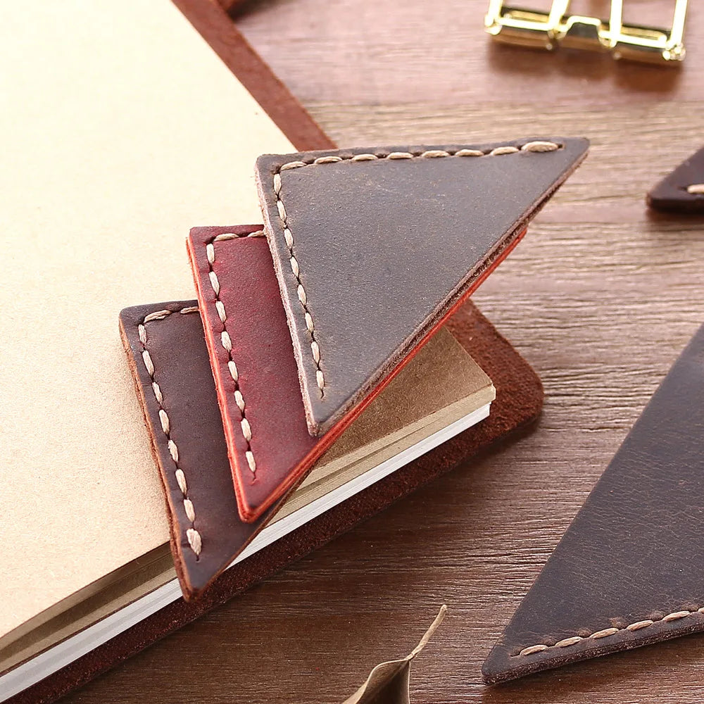 Marque page de coin en cuir Marron-2