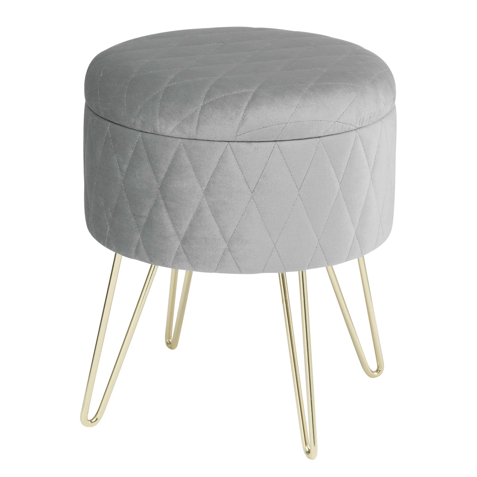 Pouf sur pied Gris Clair-1