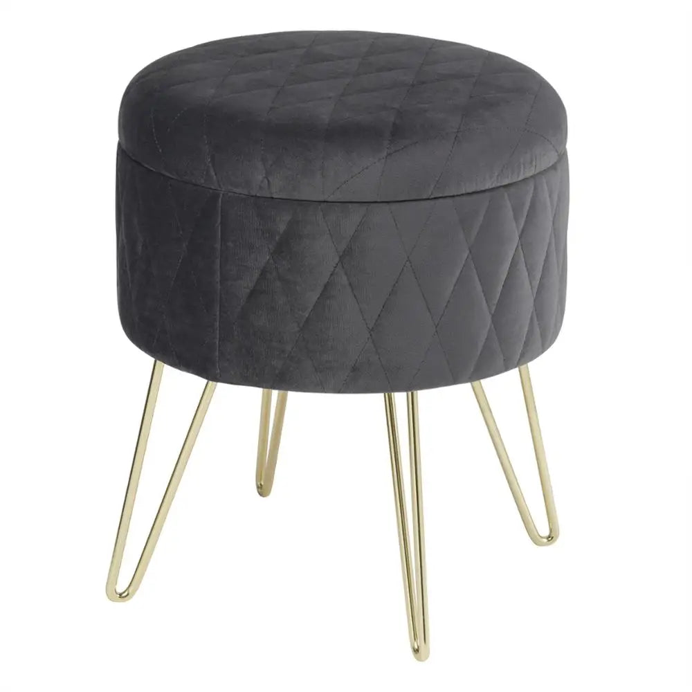 Pouf sur pied Gris Foncé-1