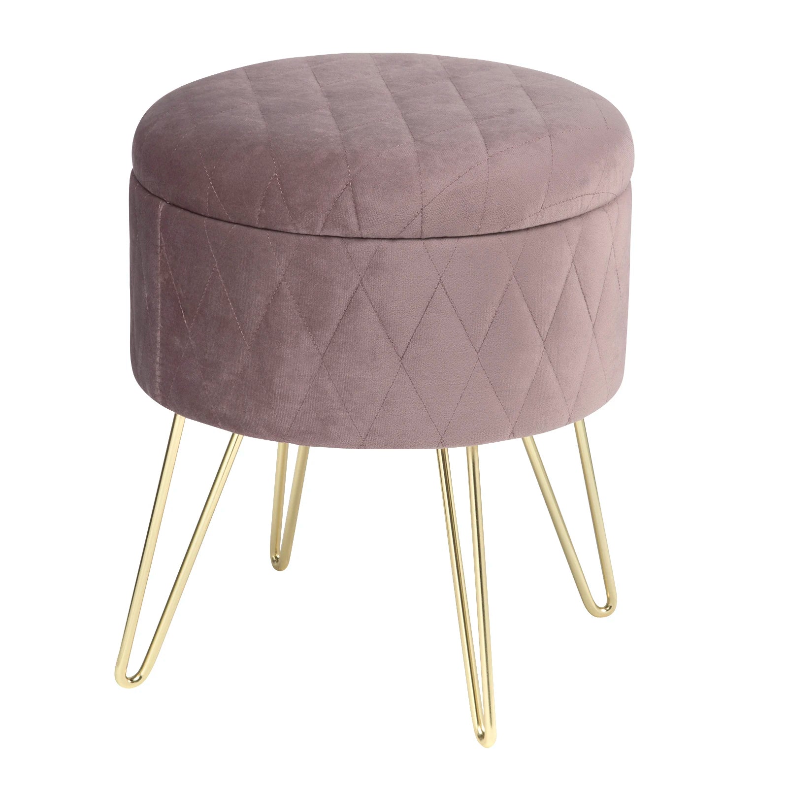 Pouf sur pied Gris/Rose-1