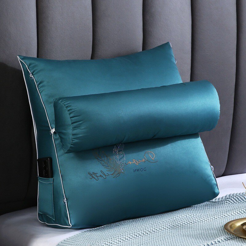 Coussin-de-Lecture-Prestige-Bleu-Royal2coussin de lecture3256804612896262-yazhi Sapphire Blue-L 60x50x20cm