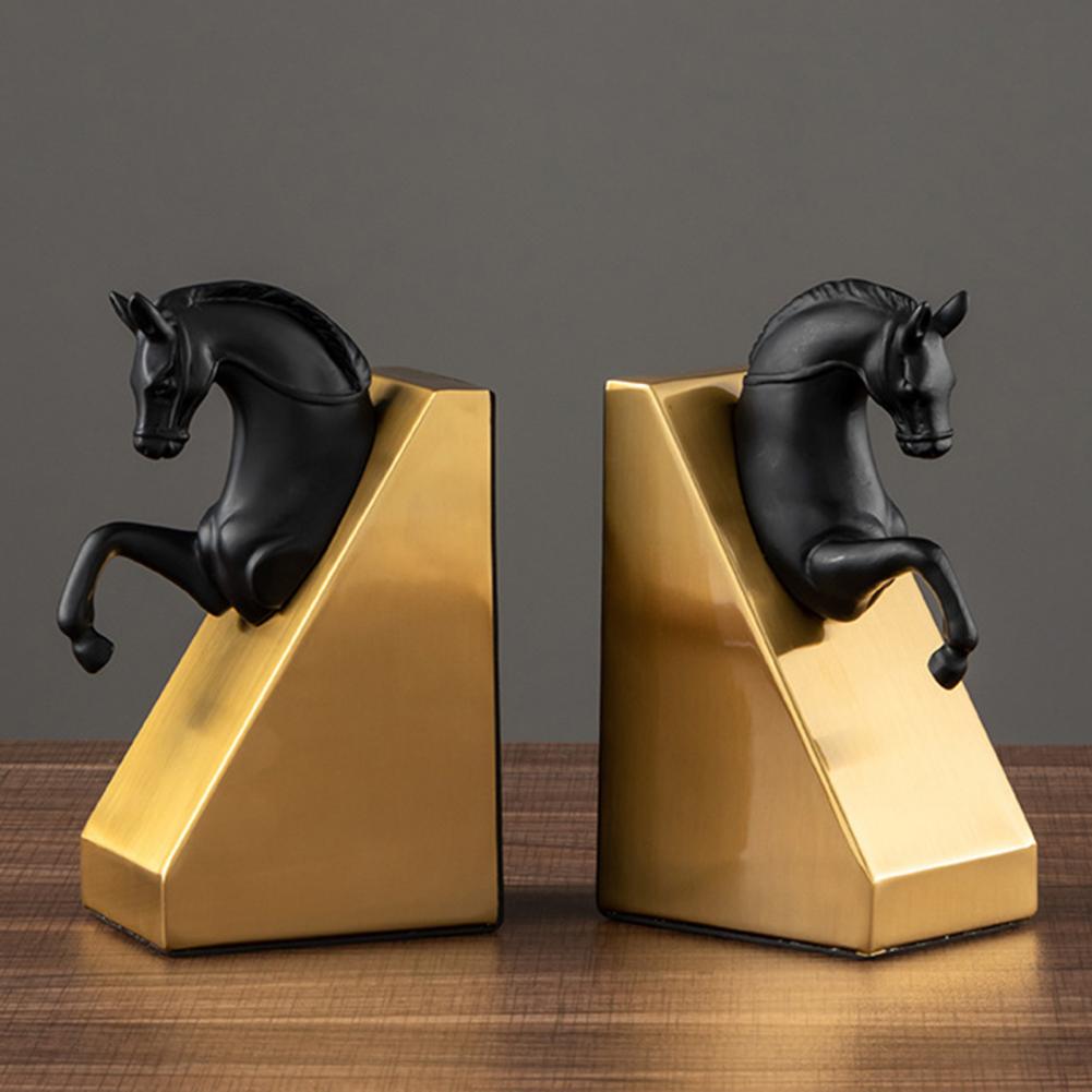 Serre-Livre-Cheval-de-Metal3serre-livres3256804485962877-Black Golden