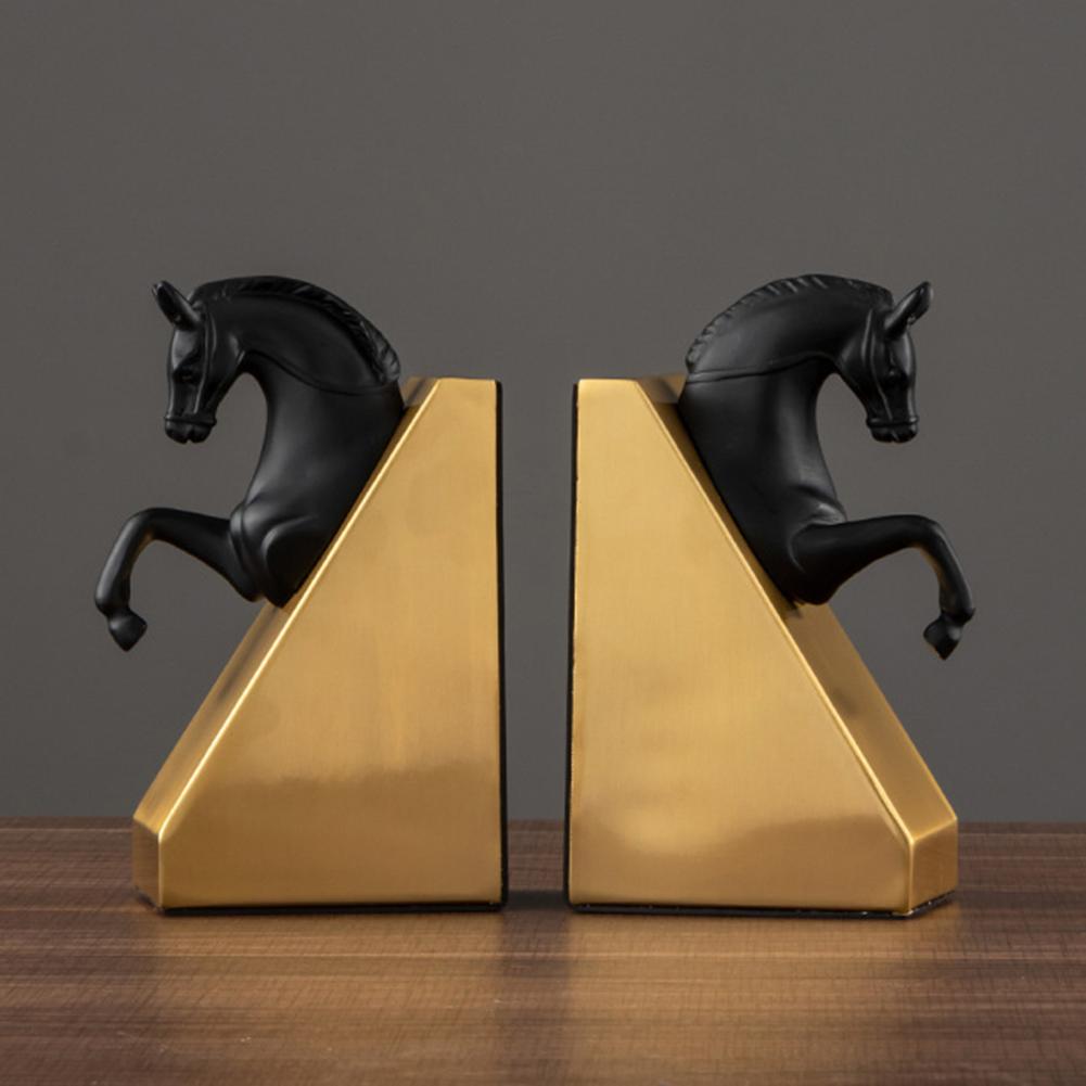 Serre-Livre-Cheval-de-Metal5serre-livres3256804485962877-Black Golden