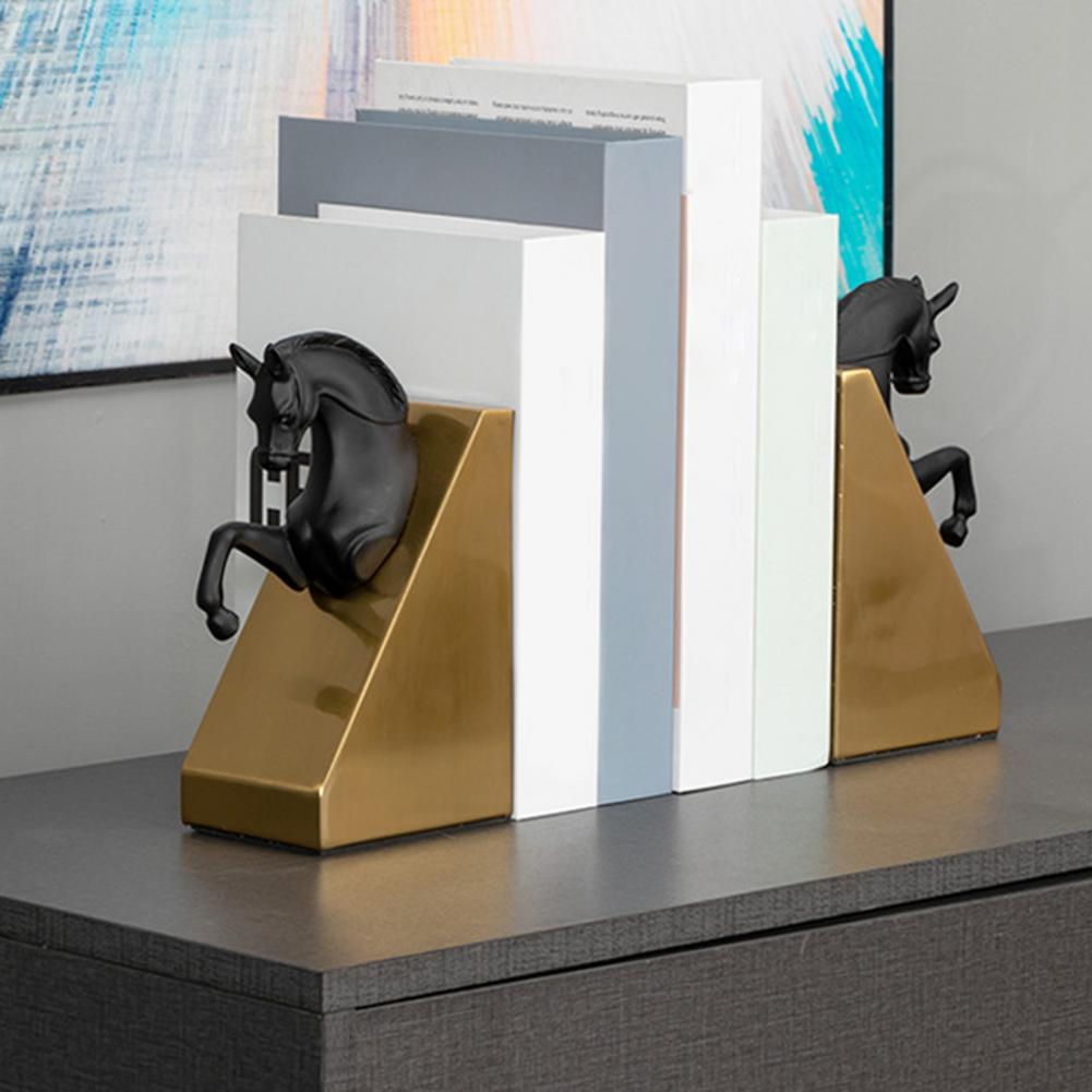 Serre-Livre-Cheval-de-Metal6serre-livres3256804485962877-Black Golden