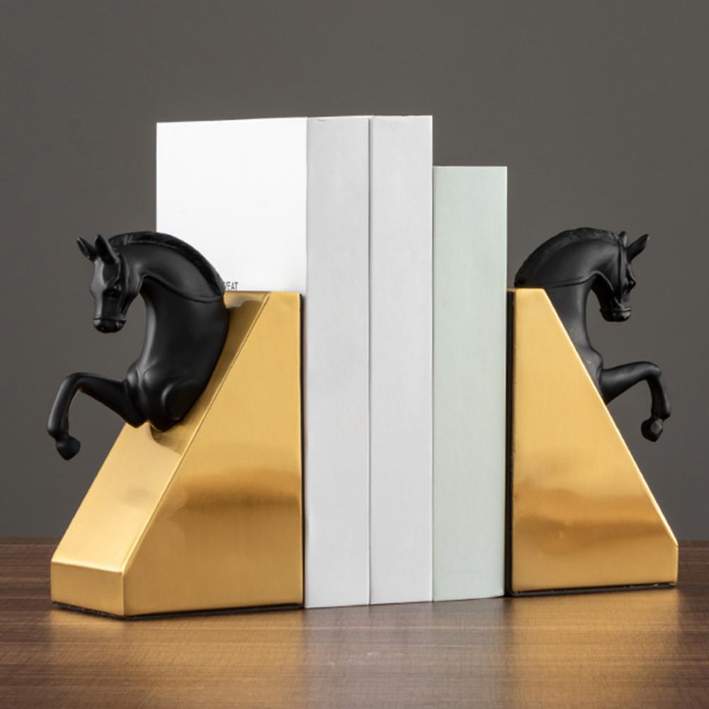 Serre-Livre-Cheval-de-Metal7serre-livres3256804485962877-Black Golden