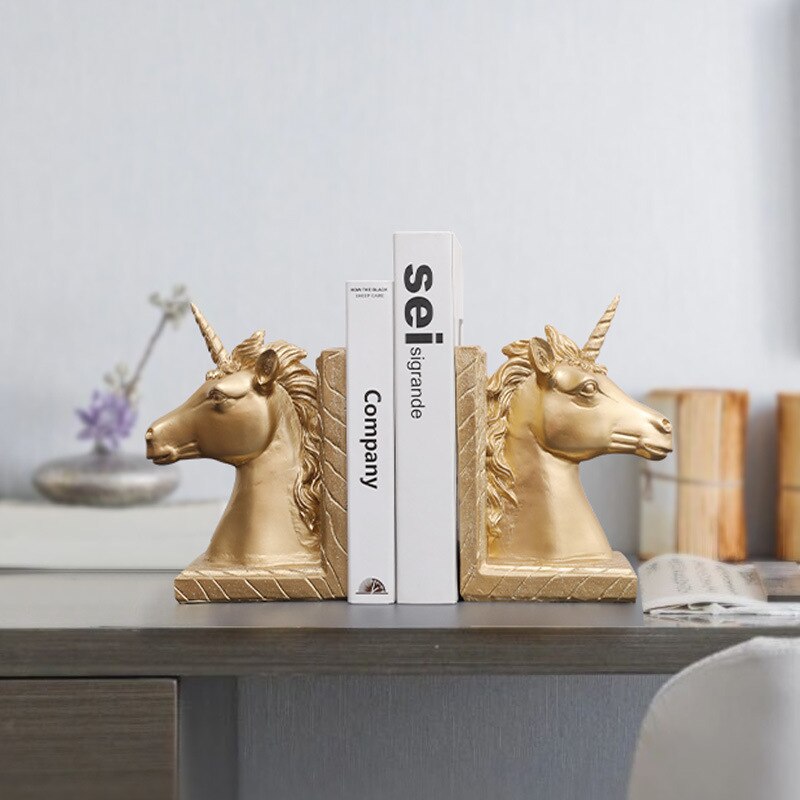 Serre-Livre-Licorne-Dore3serre-livres3256803291545337-Style 2