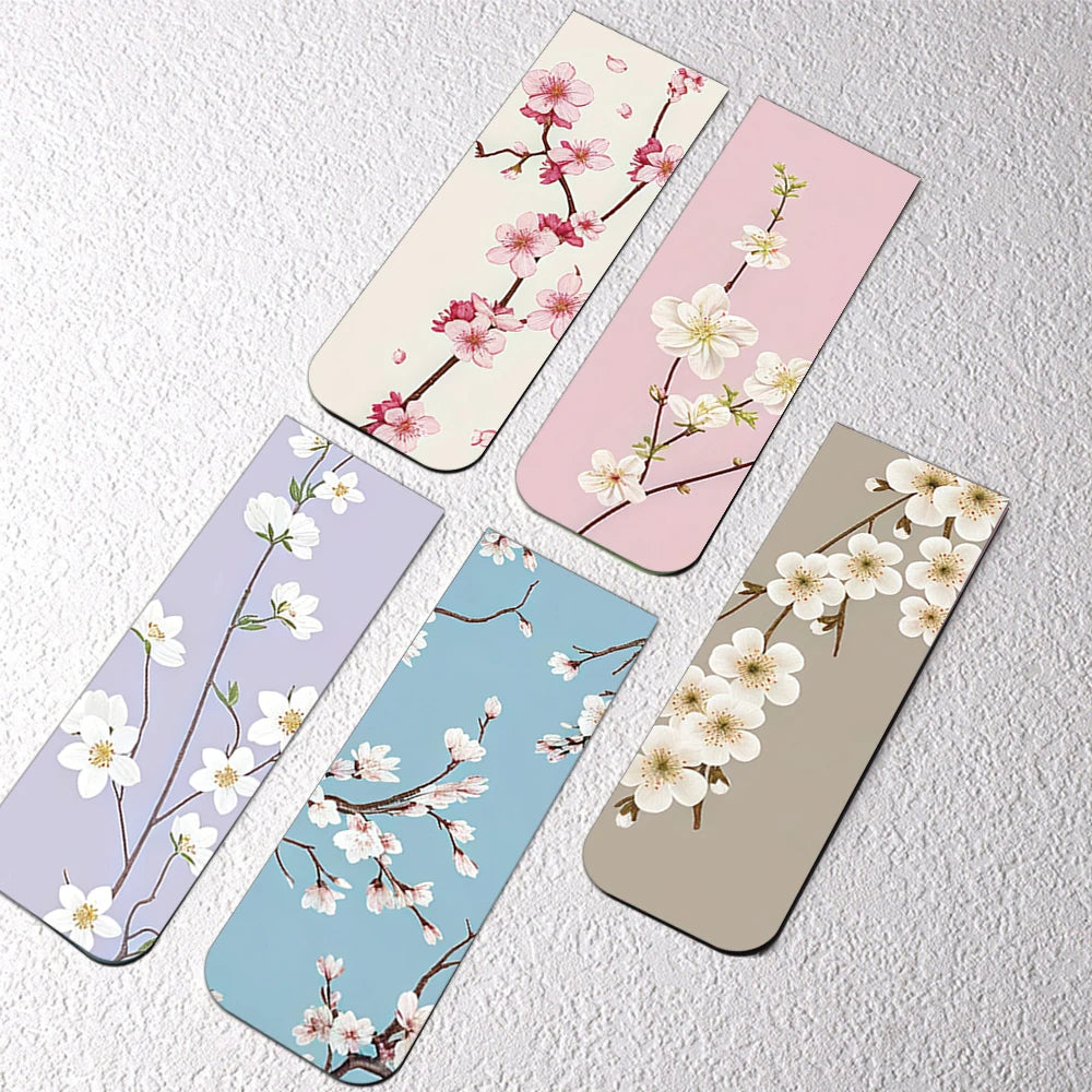 Lot de 5 Marque pages magnétiques fleur-1