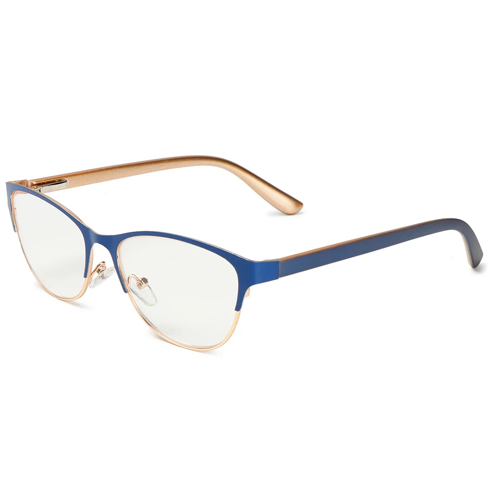 Lunettes de lecture dorées bleues-1