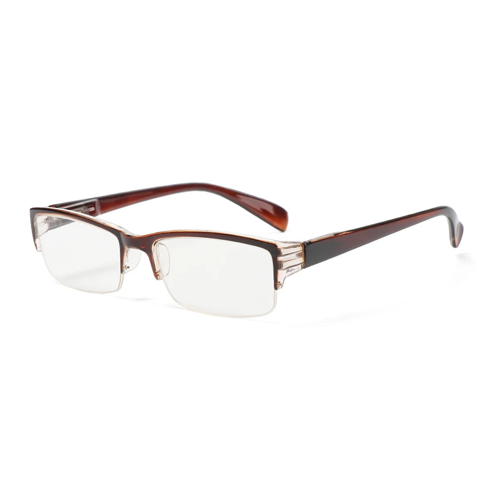Lunettes de lecture rectangulaire monture marron-1