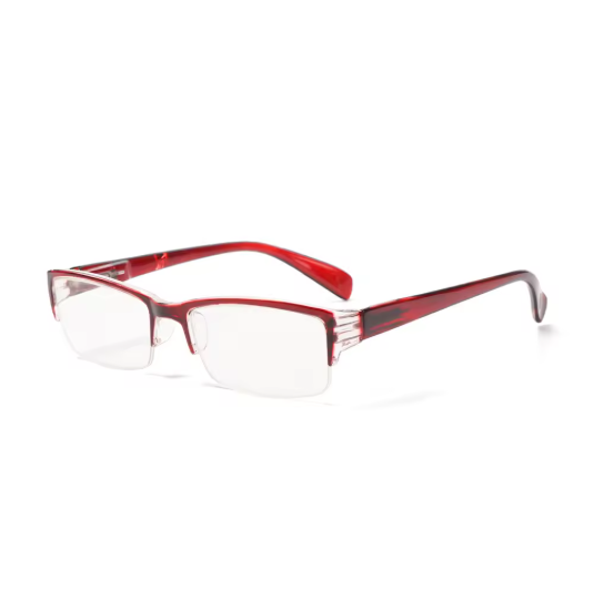 Lunettes de lecture rectangulaire monture rouge-1
