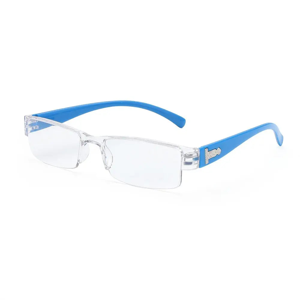 Lunettes de lecture rectangulaire monture transparente bleue-1