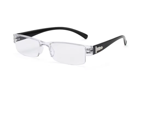 Lunettes de lecture rectangulaire monture transparente noire-1