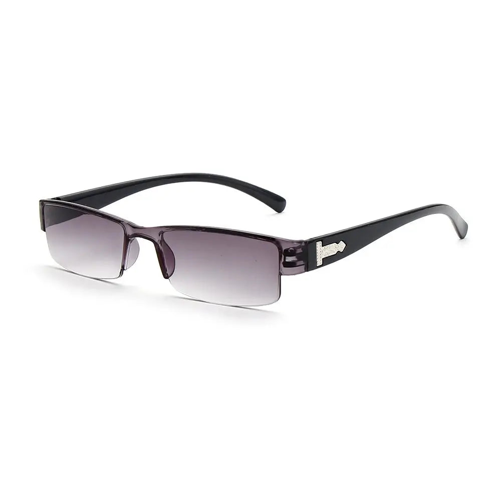 Lunettes de lecture rectangulaire verre fumé monture noire-1
