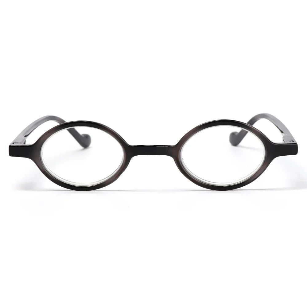 Lunettes de lecture vintage grises monture ovale-1