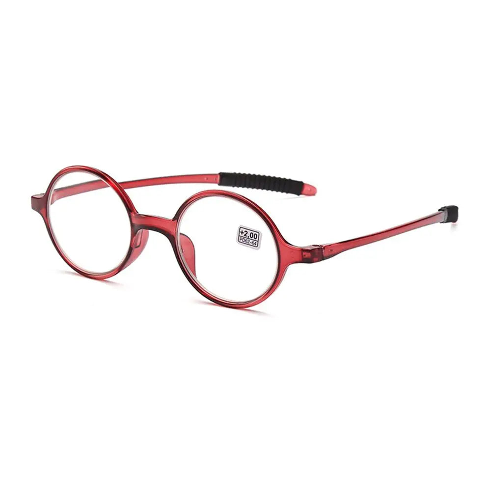 Lunettes de lecture vintage rouges monture ronde-1