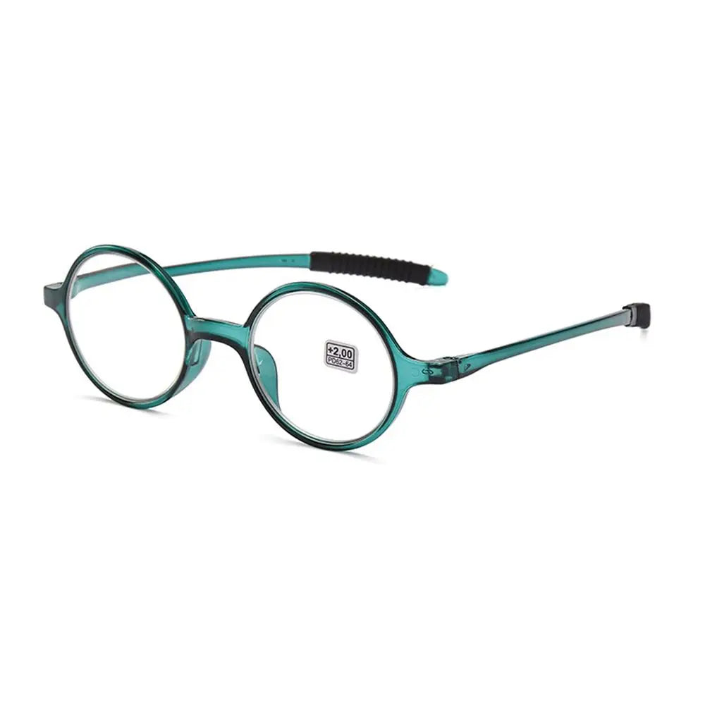 Lunettes de lecture vintage vertes monture ronde-1