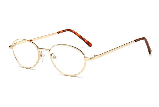 Lunettes en métal style retro ovales dorées-1