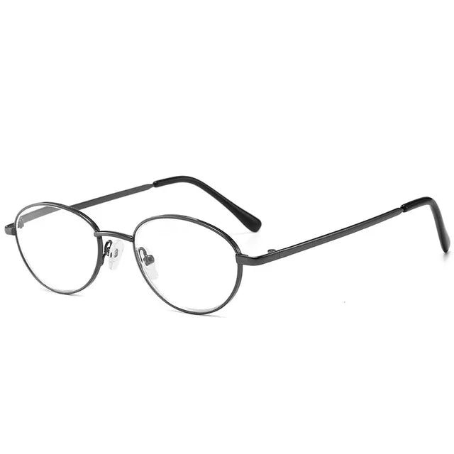 Lunettes en métal style retro ovales noires-1