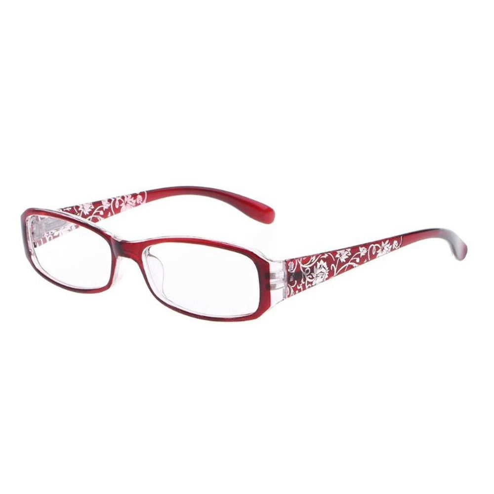 Lunettes grossissantes à fleurs couleur vin-1