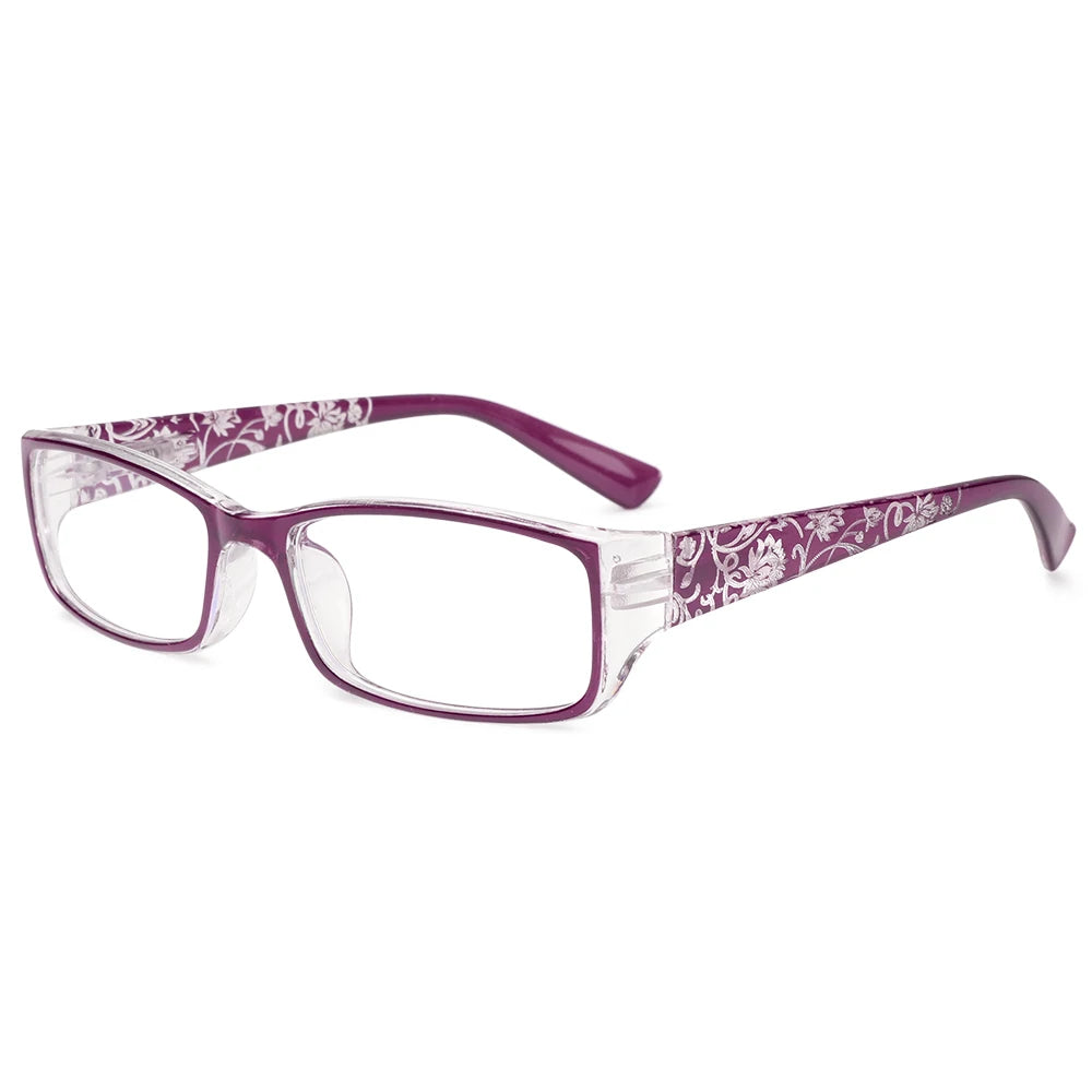 Lunettes grossissantes à fleurs mauves-1