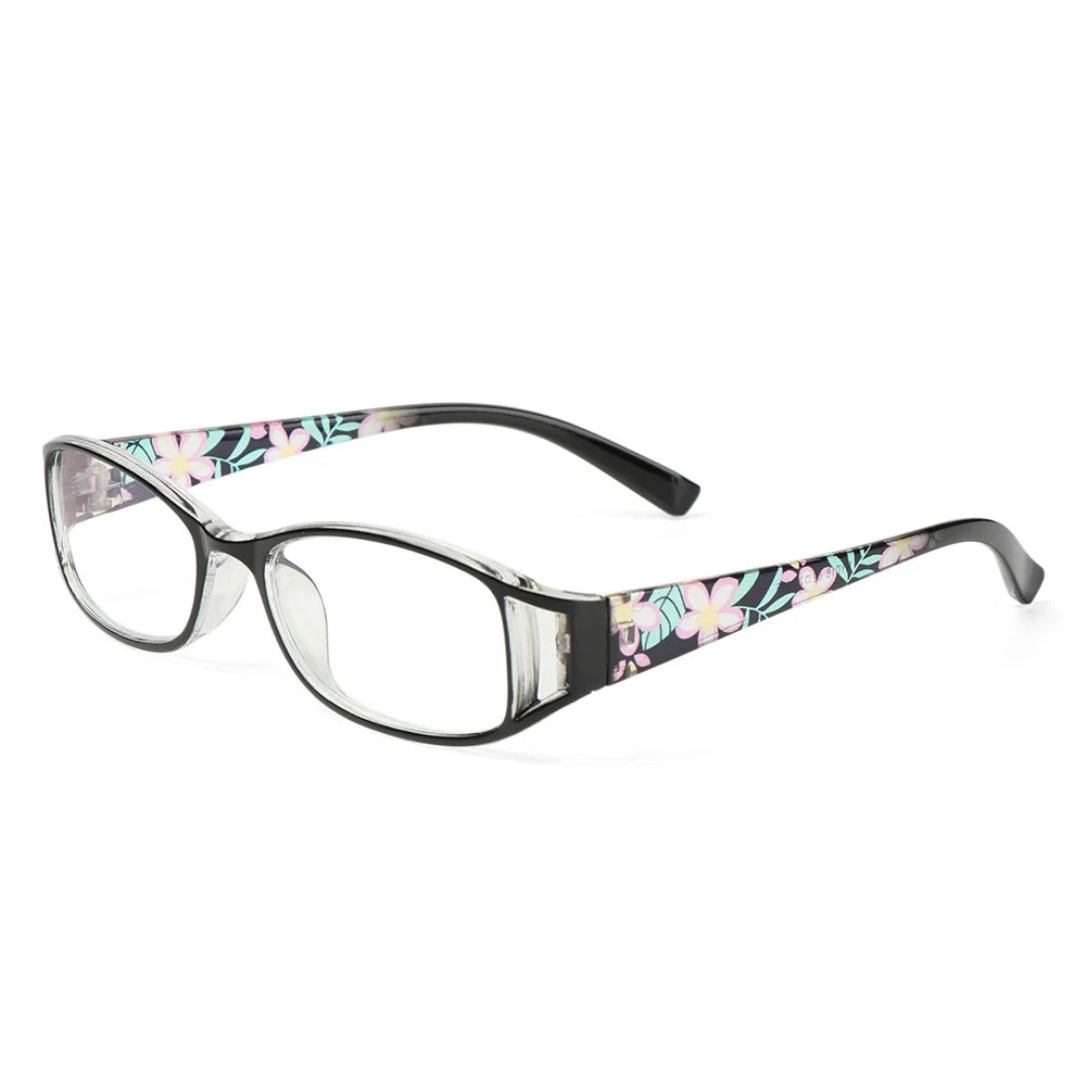 Lunettes grossissantes à fleurs noires-1
