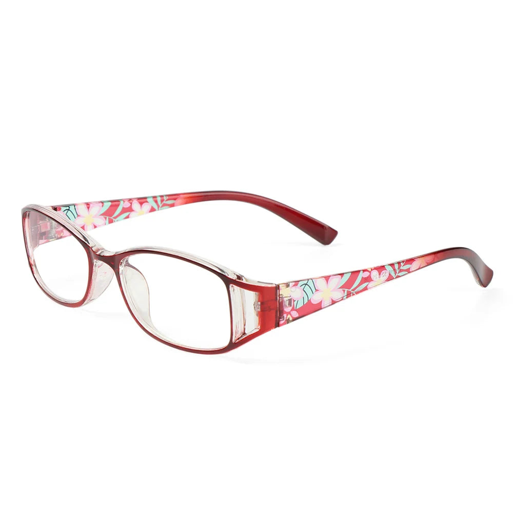 Lunettes grossissantes à fleurs rouges-1