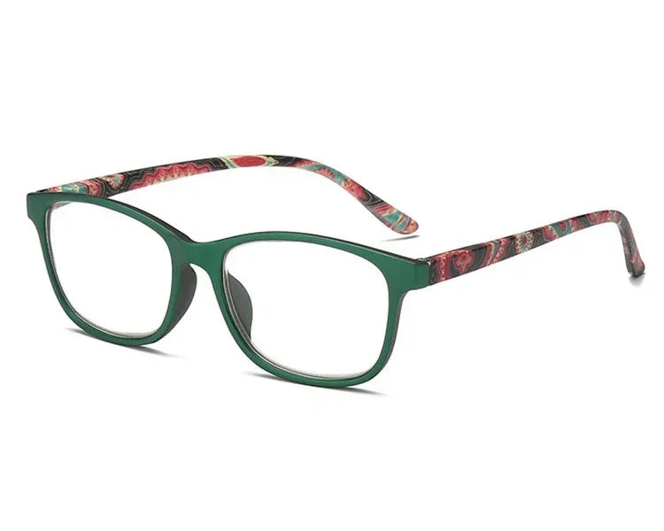 Lunettes grossissantes bohème vertes-1