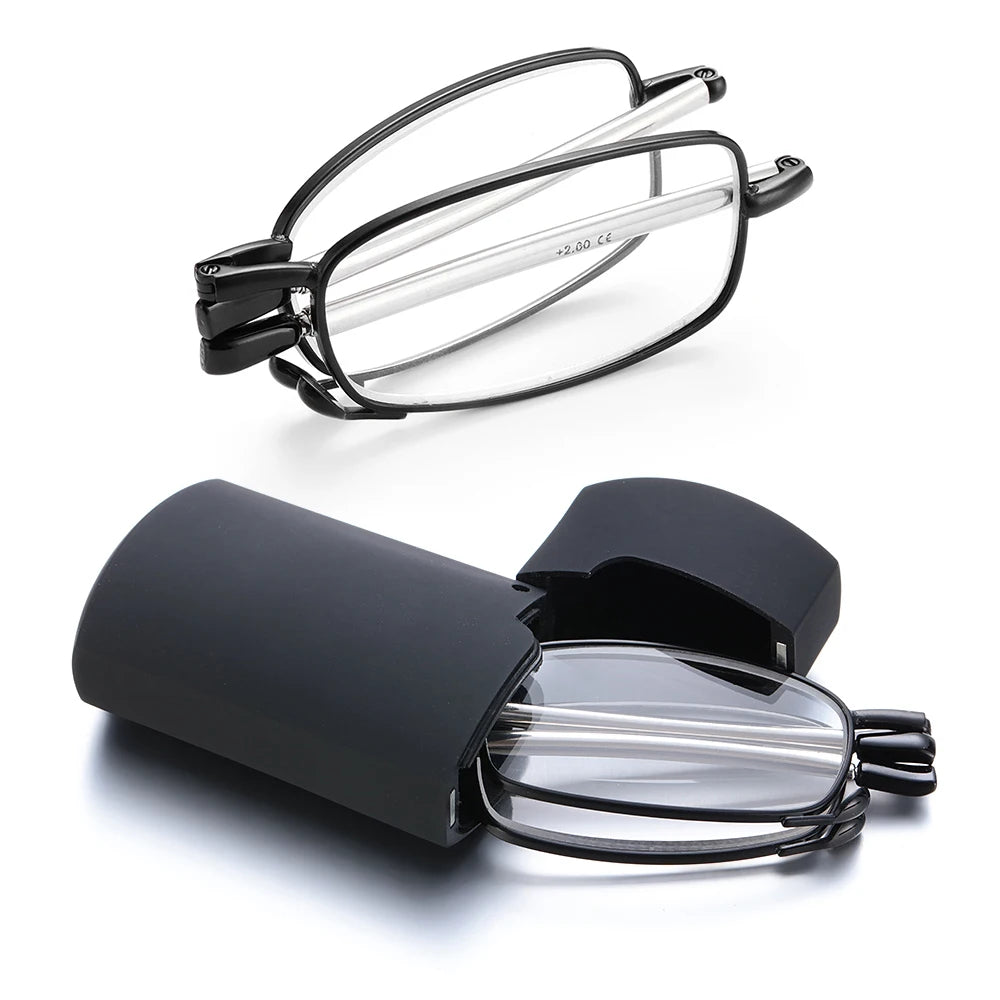 Lunettes grossissantes transportables étui rigide monture noire-1