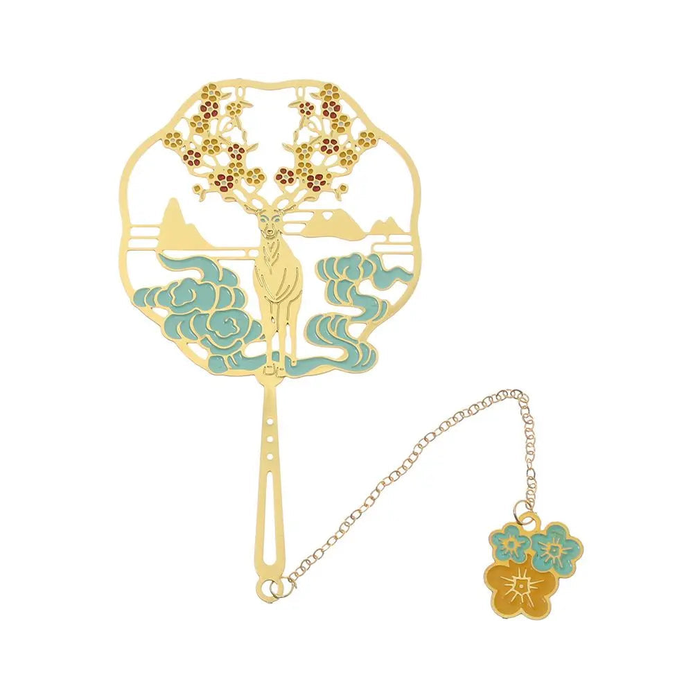 Marque page Cerf cornes fleuries-1