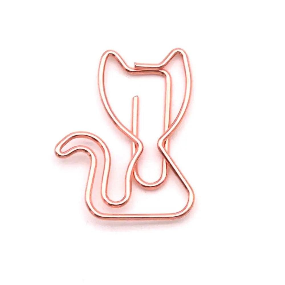 Marque page Chat Trombone Or rose-1