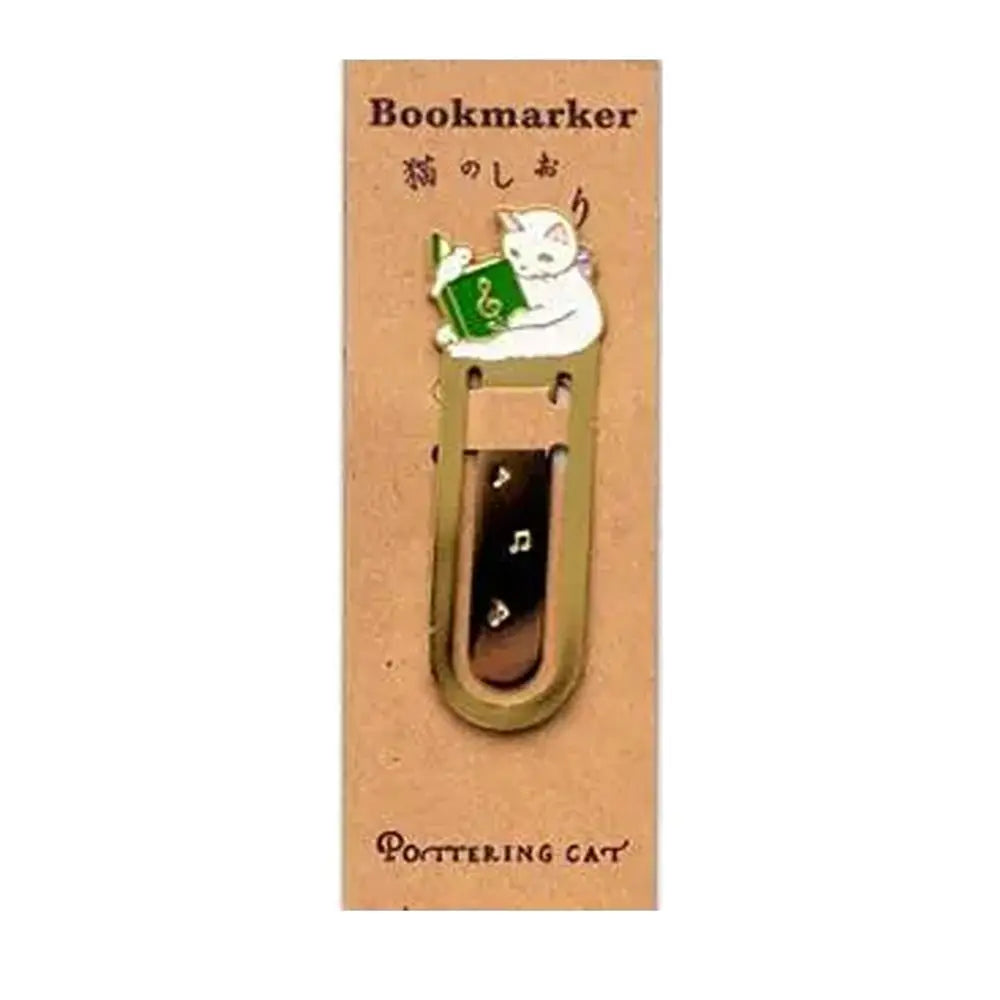 Marque page chat blanc musicien-1