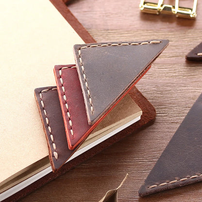 Marque page de coin en cuir Café-2