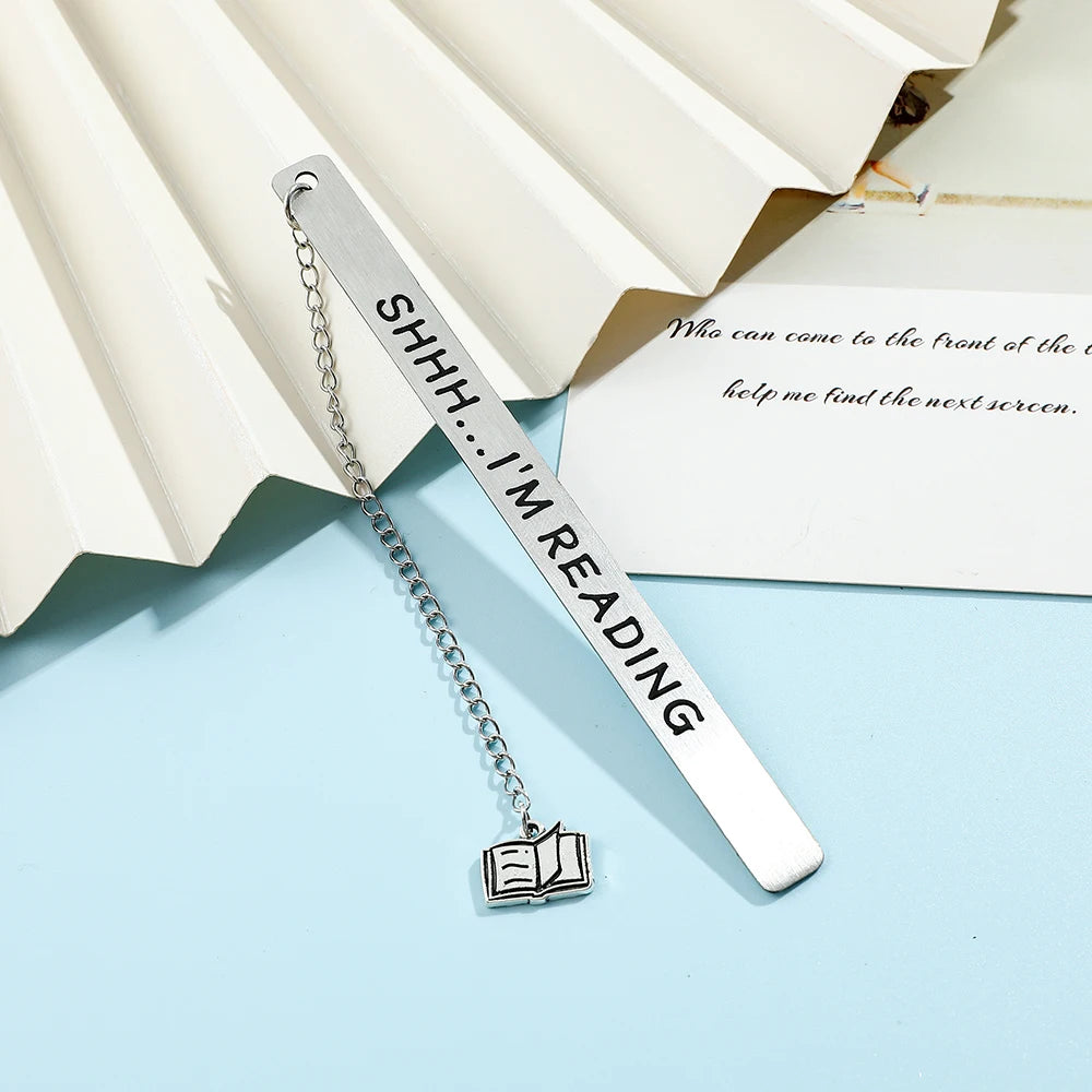 Marque page en acier inoxidable I Am Reading-1