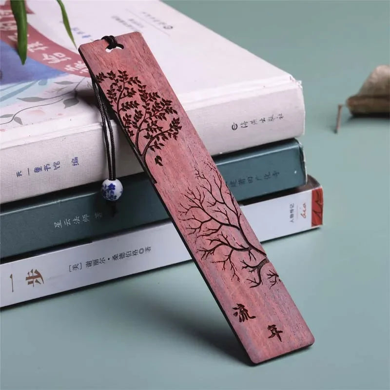Marque page en bois Arbres marron-1