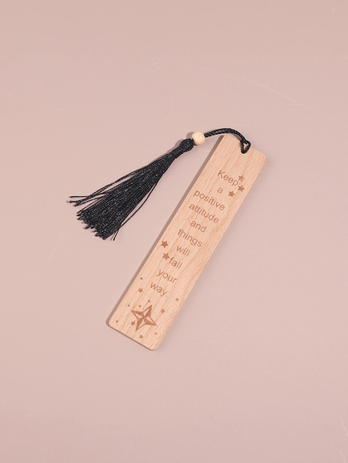 Marque page en bois - Queue de cheval noire-1