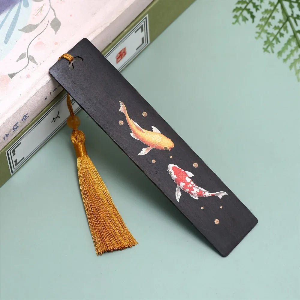 Marque page style chinois poissons-1