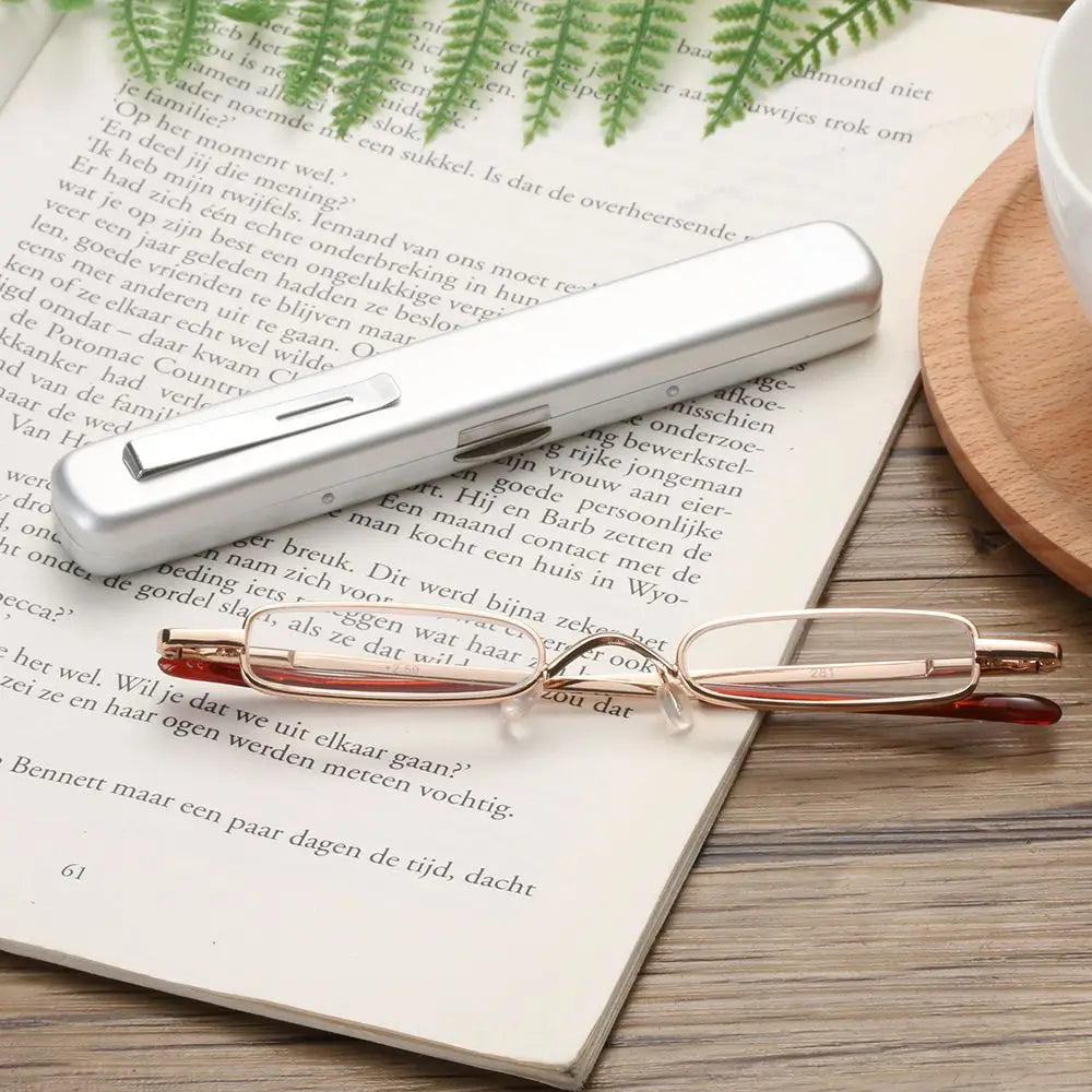 Mini lunettes grossissantes argentées avec clip d'accrochage-1